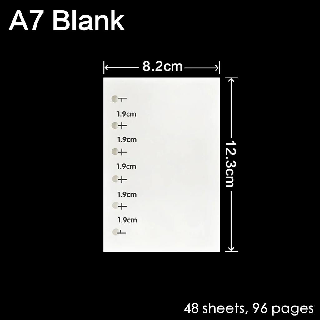 4 Pcs/ Lot High Quality Ring Binder Notebook Insert Refills 6 Holes A5 A6 A7 Personal Spiral Diary Planner Inner Core 100G Paper Quality