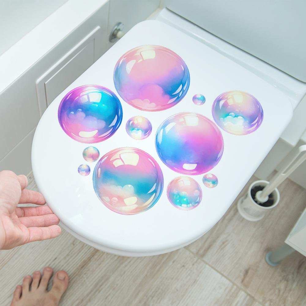 Waterproof Self-Adhesive Toilet Wall Sticker with Bubble Pattern