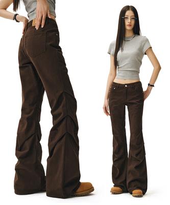 Deketeuumeon Flared Shirring Pants Dcwpt017Brown