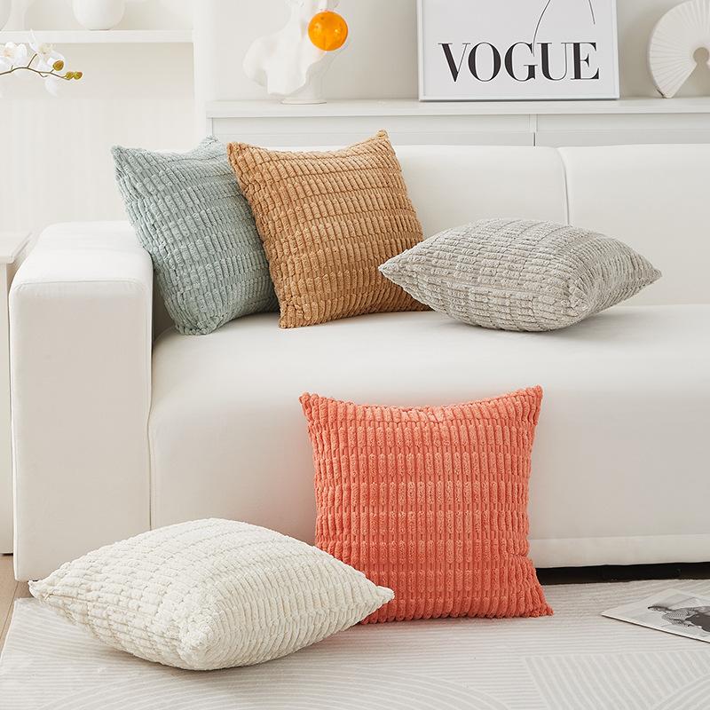 45x45см Вельветовые Наволочки для Декоративных Подушек Мягкие Полосатые Квадратные Наволочки Весенние Наволочки для Дивана Кровати Спальни Стула 45 45Cm Double Sided 669₽