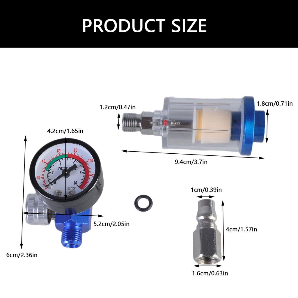 1/4 Inch Air Compressor Water Separator set Comprehensive Spray Gun Air Regulator for Spray Gun & Paint Application