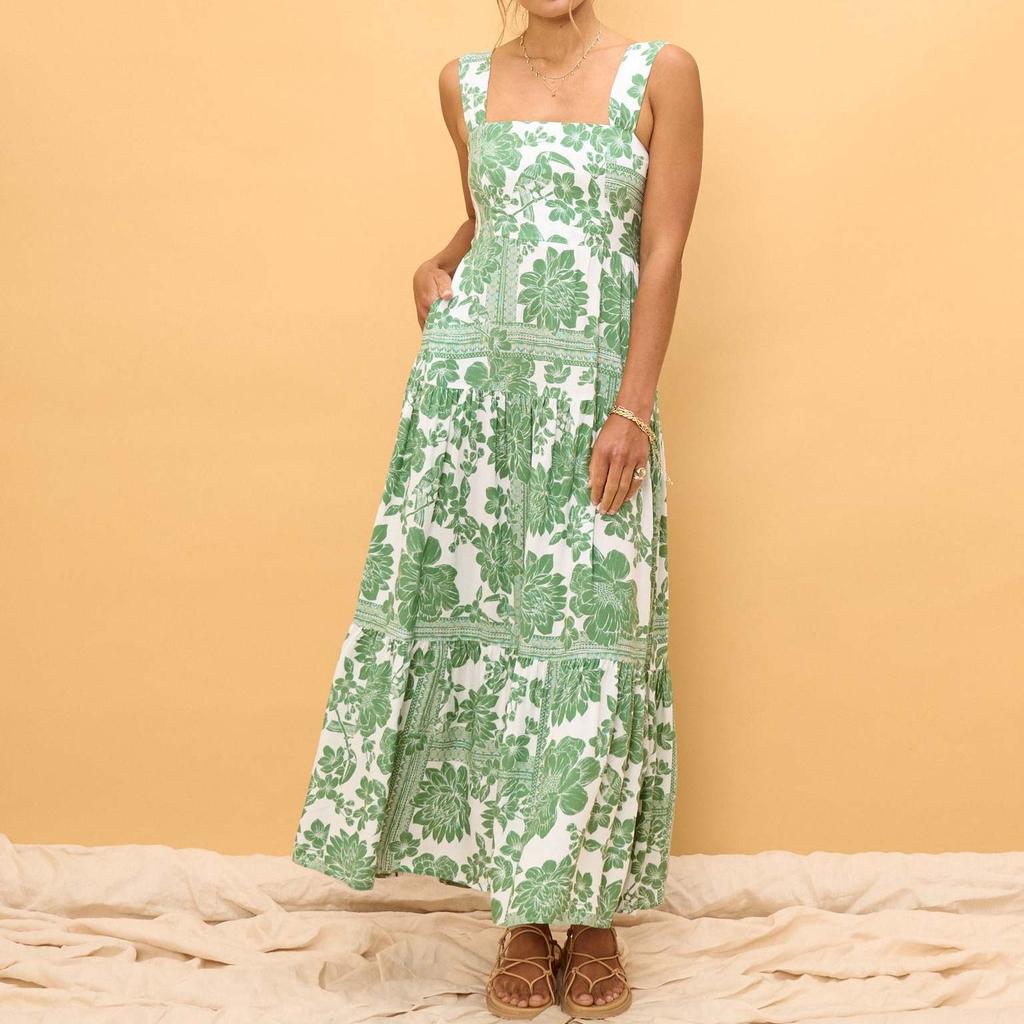 Sommer Neues Urlaubs-Strandkleid Lockeres Trägerkleid