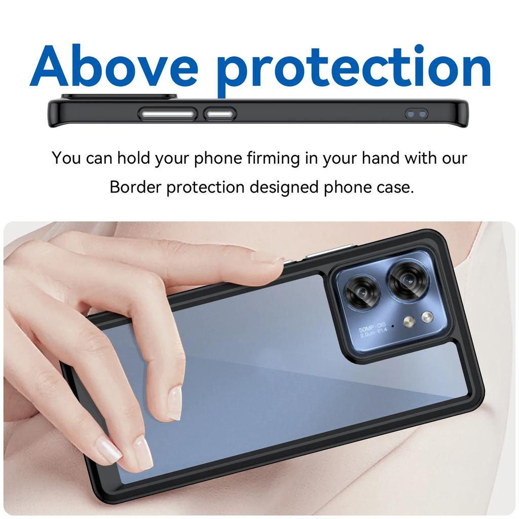Husă transparentă colorată din TPU pentru Motorola Moto Edge 40 Neo Husă de protecție Cadru transparent rezistent la șocuri Protecție completă Husă transparentă colorată