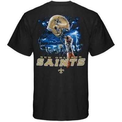 NEW ORLEANS SAINTS Neu mit Etikett SKY HELMET T-Shirt SCHWARZes Hemd NFL LIZENZIERT