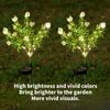 Realistic Outdoor Solar Garden Light 42LED Solar Gardenia Lantern  Landscape Decor
