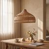 Rattan Pendant Lamp Organic Light Warm for Dining Room, Cafe