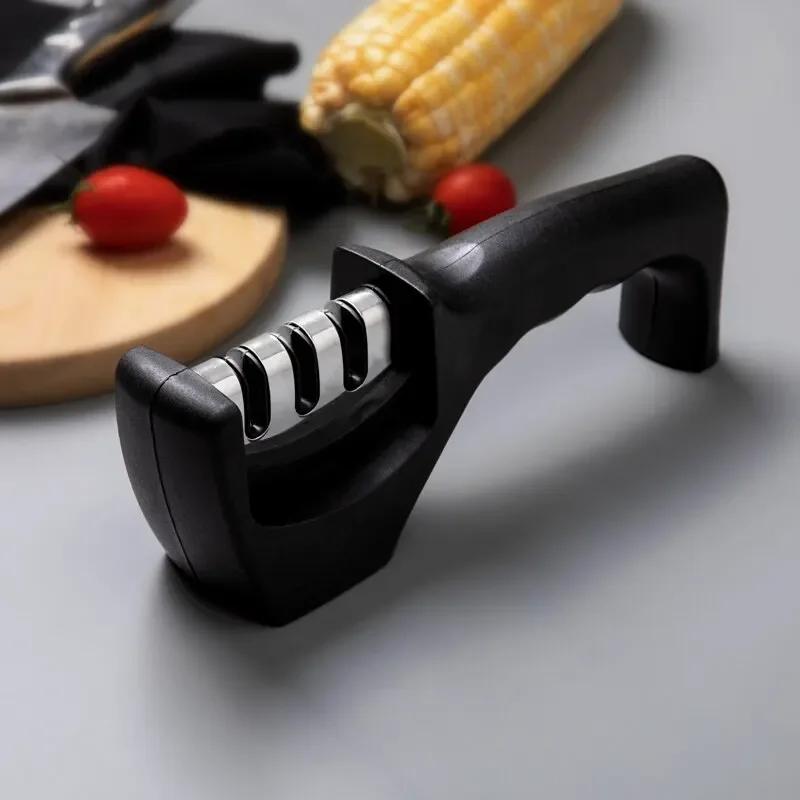 3 Stages Type Quick Sharpening Tool Knife Sharpener Handheld Multi Function With Non Slip Base Kitchen Knives Tools