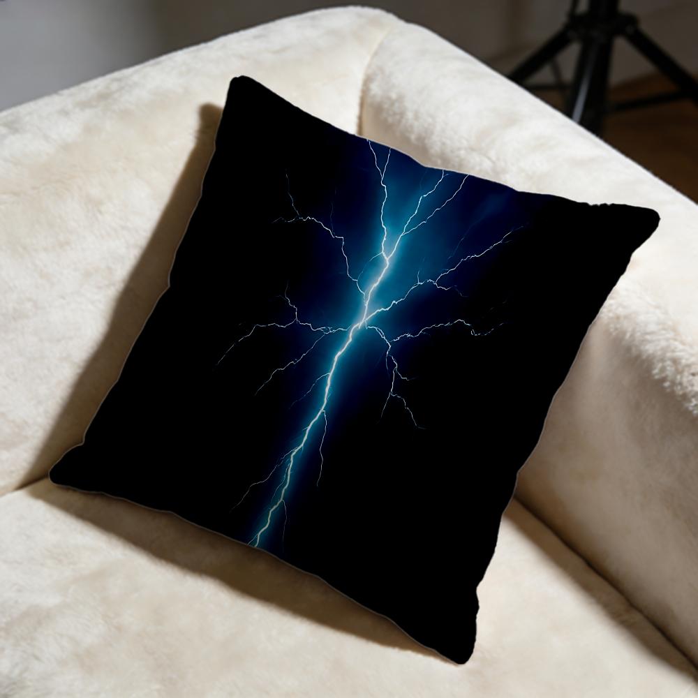 Lightning Cushion Cover Soft Decorative Pillow Case Suitable for Bedroom Sofa Car Travel Use