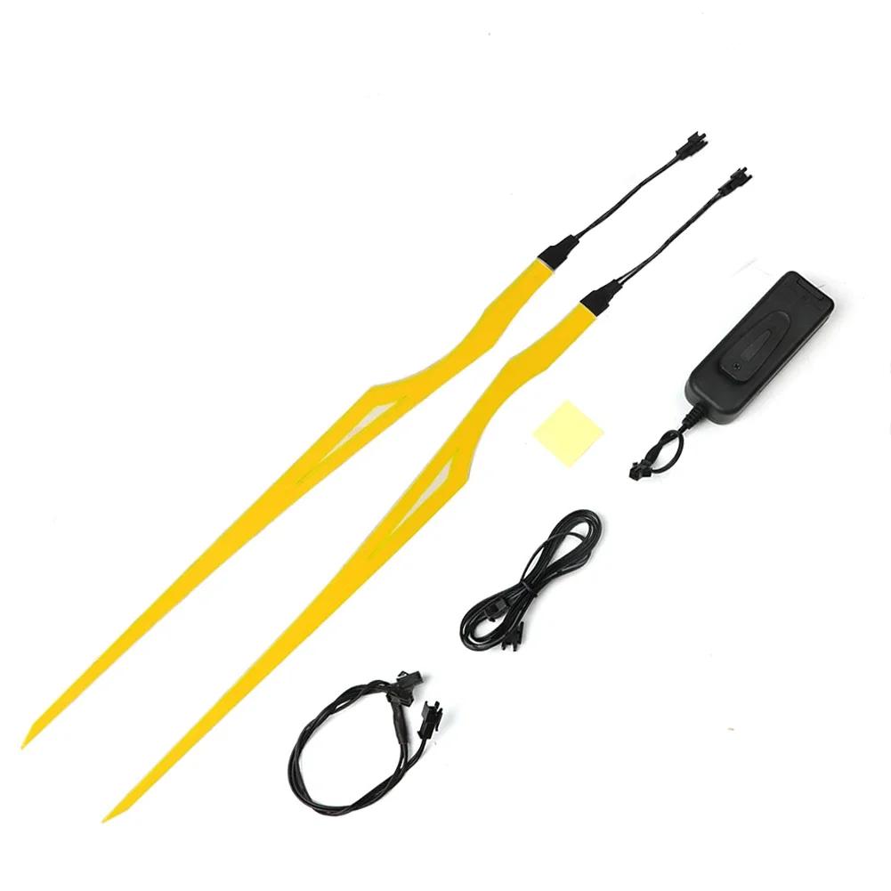 New 4-in-1 Motorcycle Bike Helmet LED Cold Light Strip EL Sticker Waterproof Warning Lights Motorcycle Night Riding Accessories