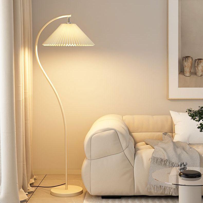 French Vintage Cream Floor Lamp for Living Room, Bedroom, or Bedside - Retro Style with Modern Ambiance.
