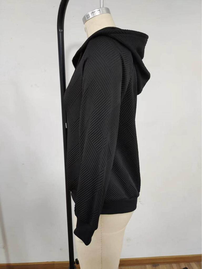 Women's Solid Color Knitted Zip-Up Hooded Sweatshirt Jacket, Autumn/Winter Long Sleeve 2025 Bestseller