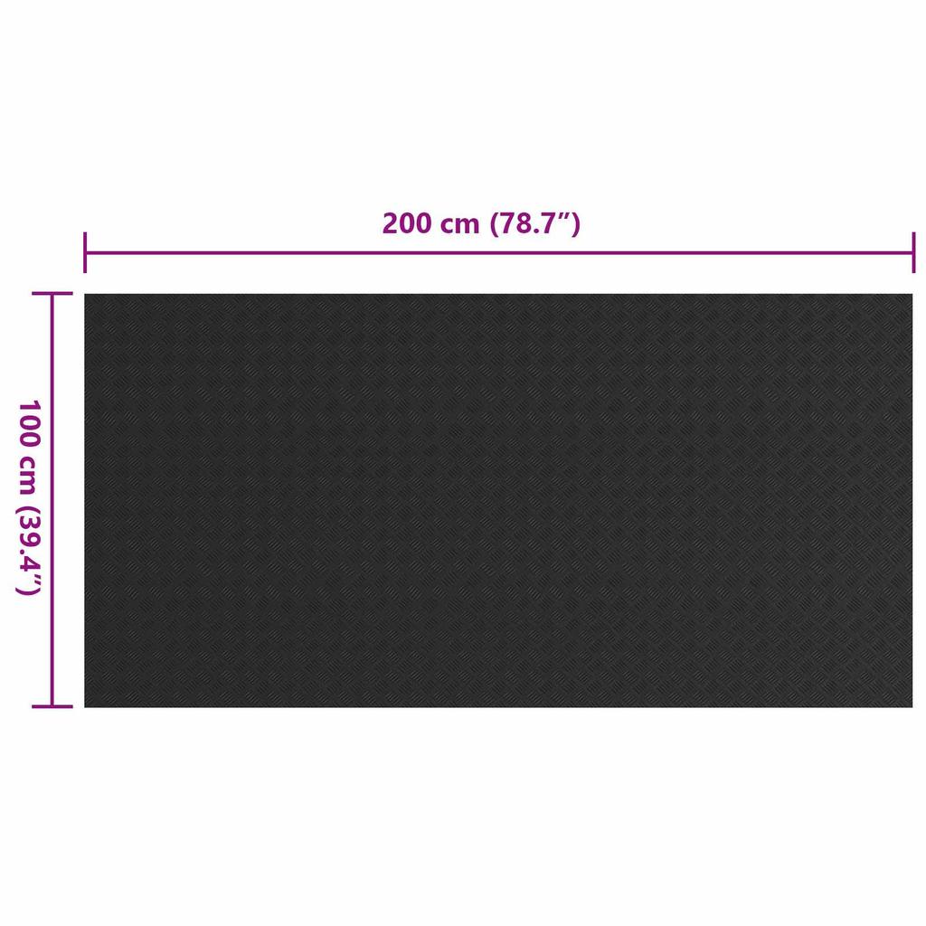 Floor Mat with Diamond Plate Pattern Black 1 x 2 m Rubber
