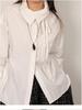 Checkered 3D Jacquard Cotton Tie-Up Shirt: Niche Long-Sleeve Jacket for Spring & Summer