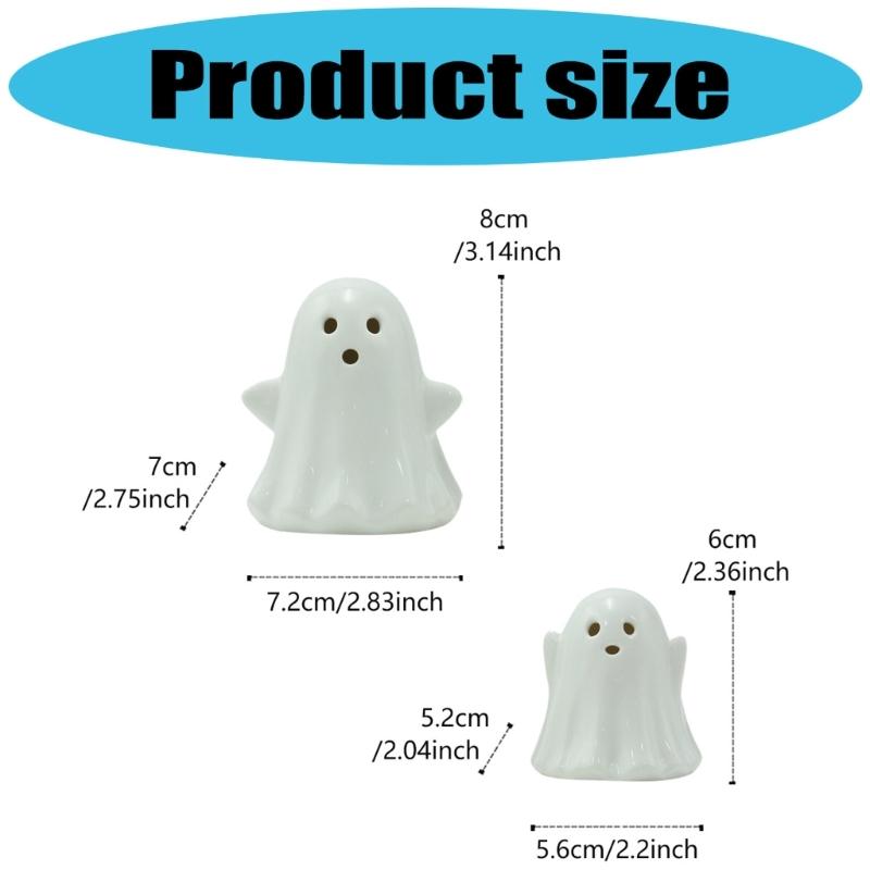 Friendly Ceramic Ghosty Statue Halloween Decoration Handmade Sculpture For Home Decoration