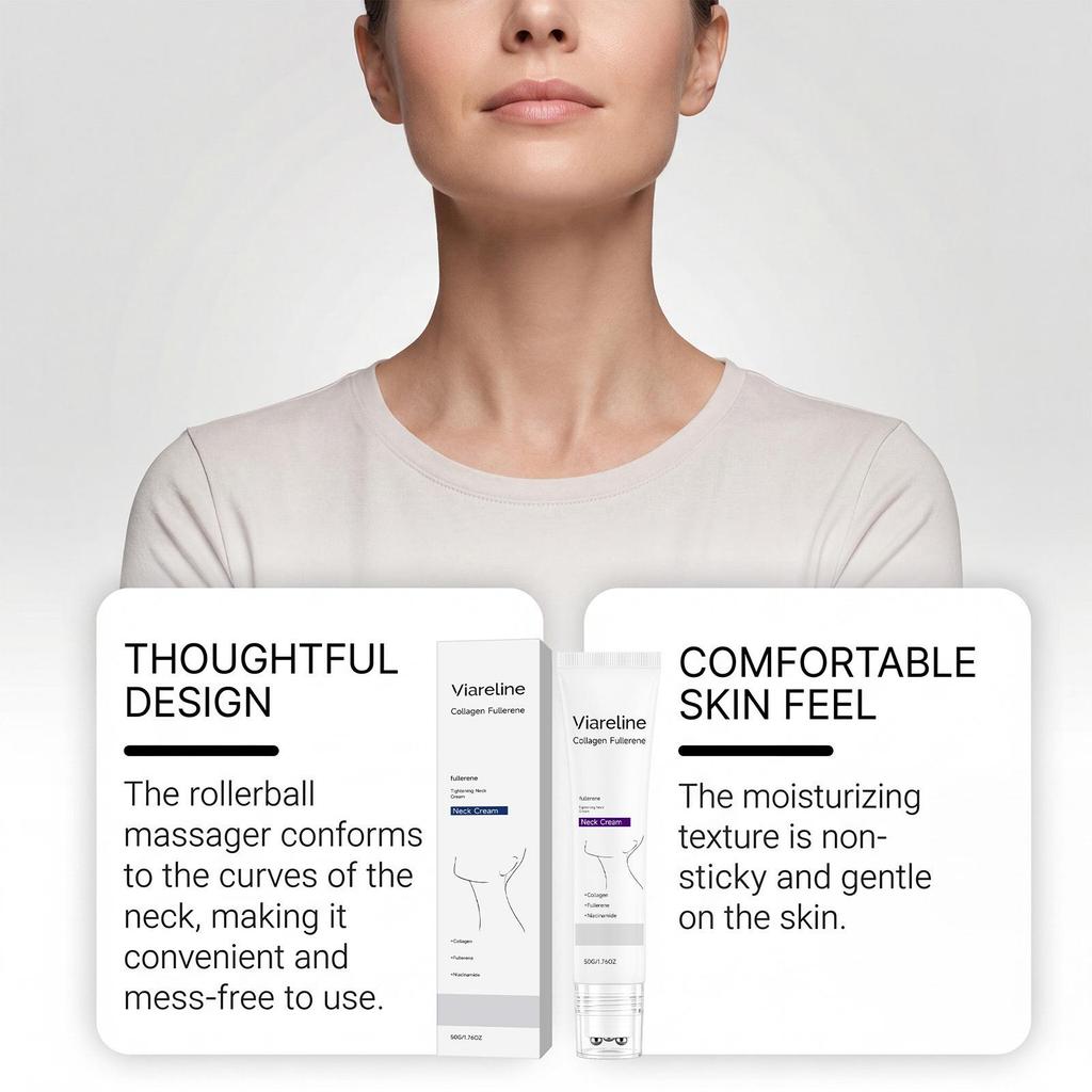 VIARELINE Collagen Neck Cream - Softens, Moisturizes & Hydrates Daily.