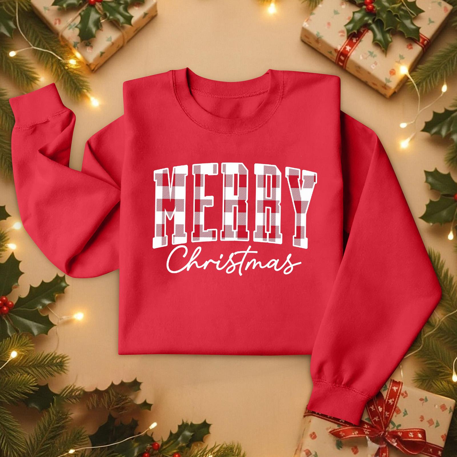 

Christmas T-Shirts And Sweatshirts, Women S Sweatshirts, Long-Sleeved Pullover Sweatshirts, Women S Long-Sleeved Tops XL красный