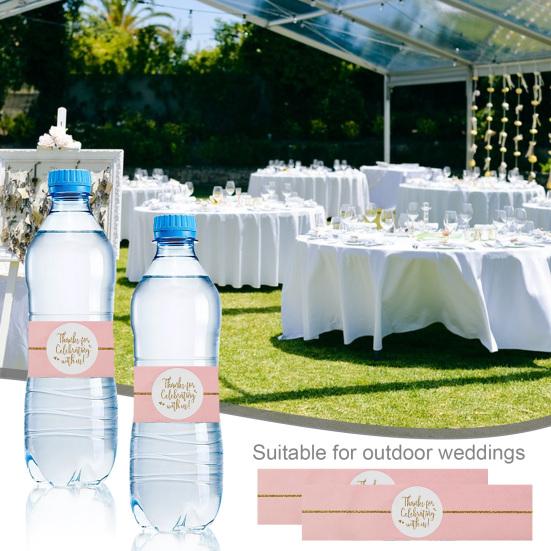 20 Pcs Gift Stickers Water Bottle Wrapping Labels Flower Print Self-adhesive Great Stickiness Gift Sealing Paper Stickers Happy Wedding