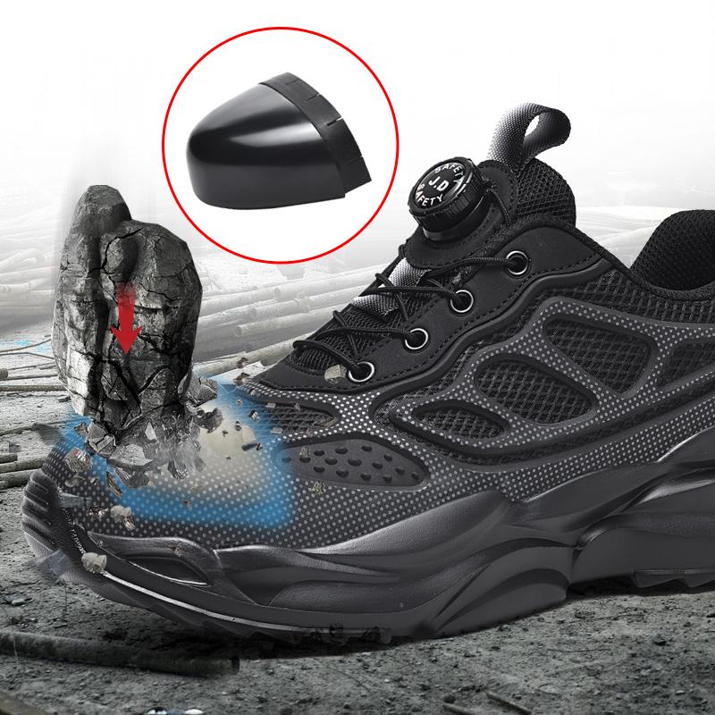 Rotary Button Safety Shoes Men Steel Toe Sneakers Puncture Proof Work Safety Boots Air Cushion Sport Work Shoes Anti-Smash Boots