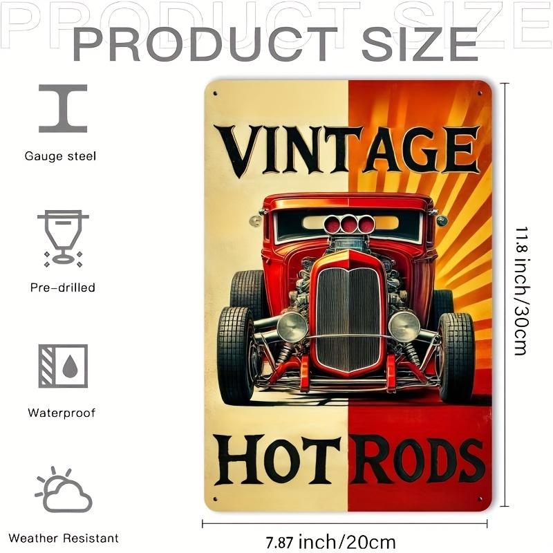 

Vintage Classic Red Car Metal Sign x D Flat Rustic Tin Sign Retro Auto Garage Wall Art Decor for Home 20x30cm（7.8x11.8inch）