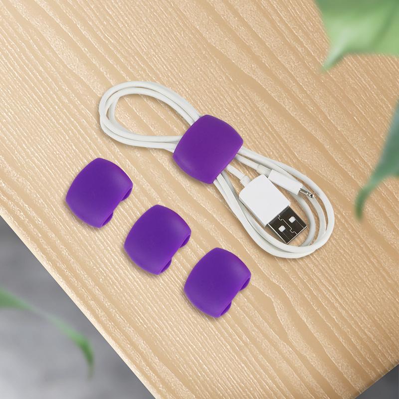 4pcs/set Data Cable Winder Earphone Cable Tie Fixing Clip USB Charger Line Cable Holder Desk Organizer Management Clips