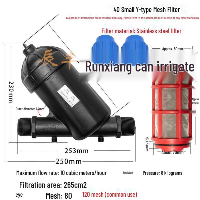 360° Rotating Sprinkler Head with 120 Mesh Filter for Greenhouse Drip Irrigation Systems