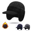 New Unisex Winter Hat Plush Fur Lined Warm Earflap Cap Stylish Soft Beanie Hat Outdoor Thick Ski Sports Knitted Hat