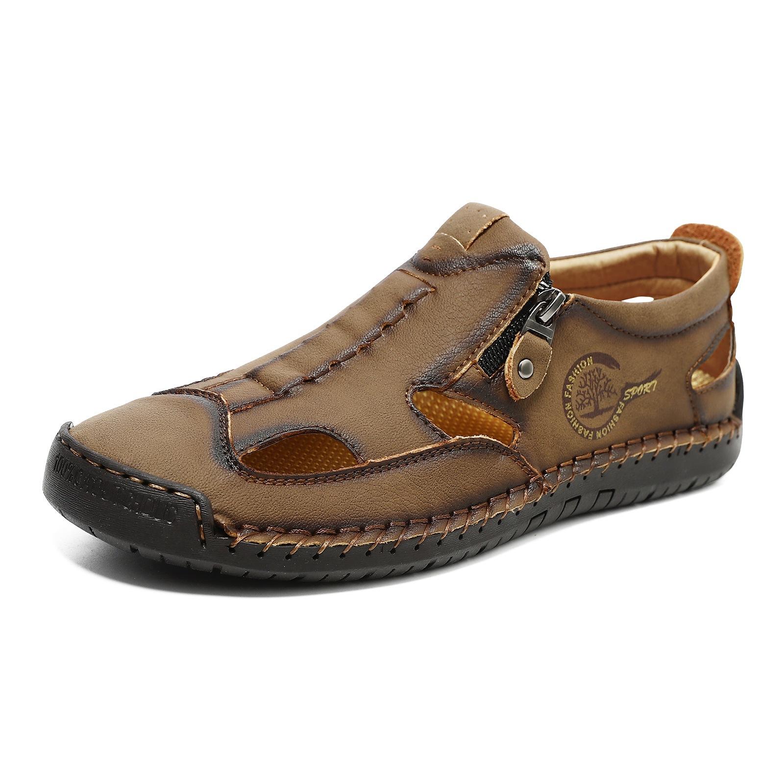 

2025 new men s sandals sewn slippers beach shoes outdoor casual wind wear-resistant large size breathable men s shoes 46