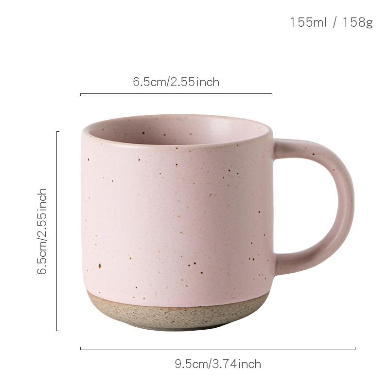 Morandi Color Speckled Ceramic Espresso Cup - Frosted Cappuccino/Small Water Pottery for Cafe or Restaurant