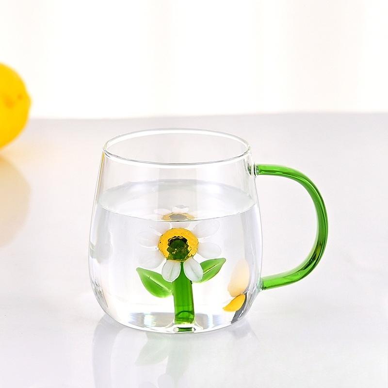 3D Kreative Glasbecher Transparente Becher Mit Griff Kaffeetasse Niedliche Wasserflaschen Hitzebeständiges Milchcoupé Beste Festivalgeschenke