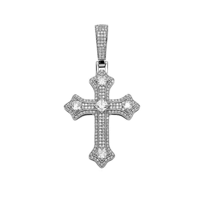 Accessories Hip Hop Cross Diamond Pendant Necklace Vintage Niche Versatile Style Necklace