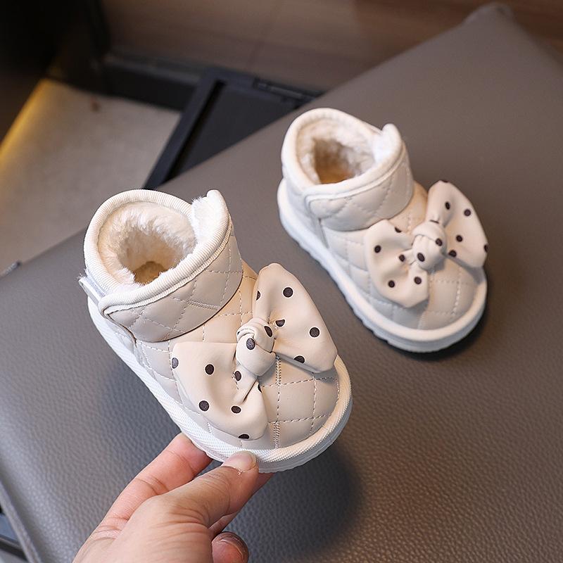 

Winter Children Snow Boots 2025 Warm Plush Cotton Shoe Baby 1-6 Years Old Waterproof Comfort Soft Sole Anti Slip Cute Kids Shoes 17inner12cm