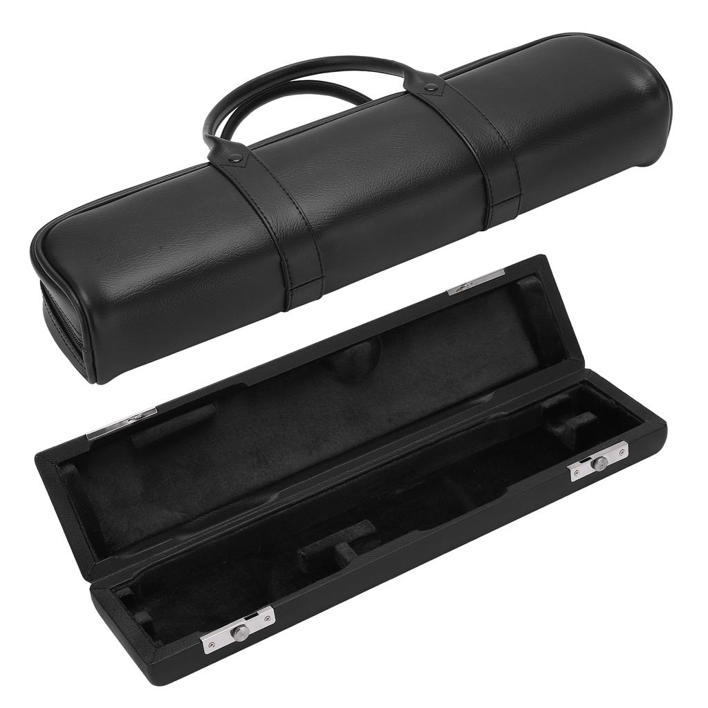 16 Hole Flute Bag Artificial Leather Black Flutes Case Box Musical Instrument Accessories