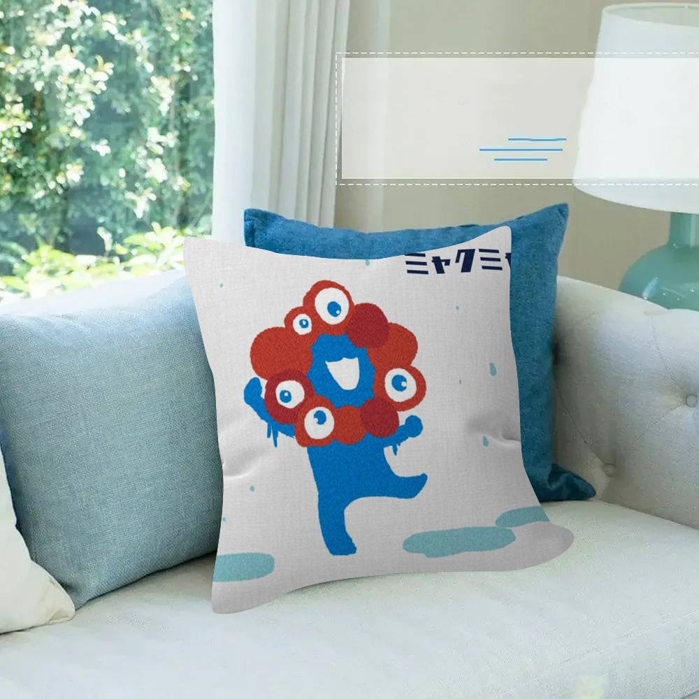 Cartoon M-Myaku-Myaku Personalized Pillow Dust Cover Bedroom Kids Party Decoration Pillowcase Birthday Children Gift