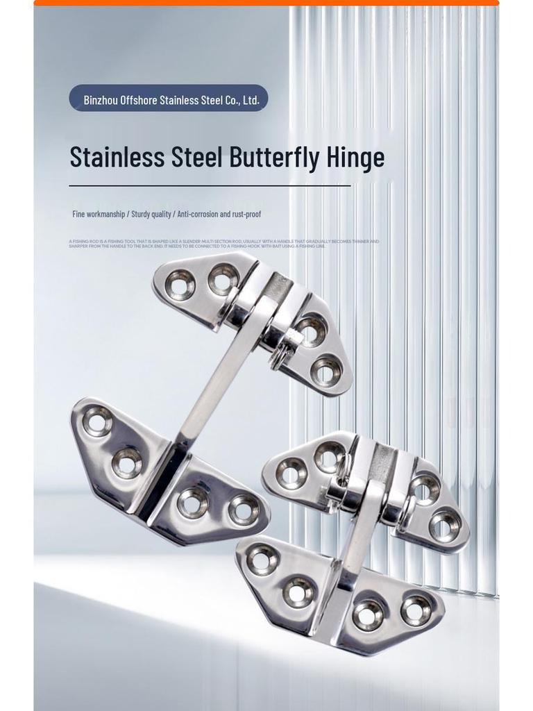 Stainless Steel 316 Heavy Duty Butterfly Flip Hinge for Marine, Yacht, and RV Hardware
