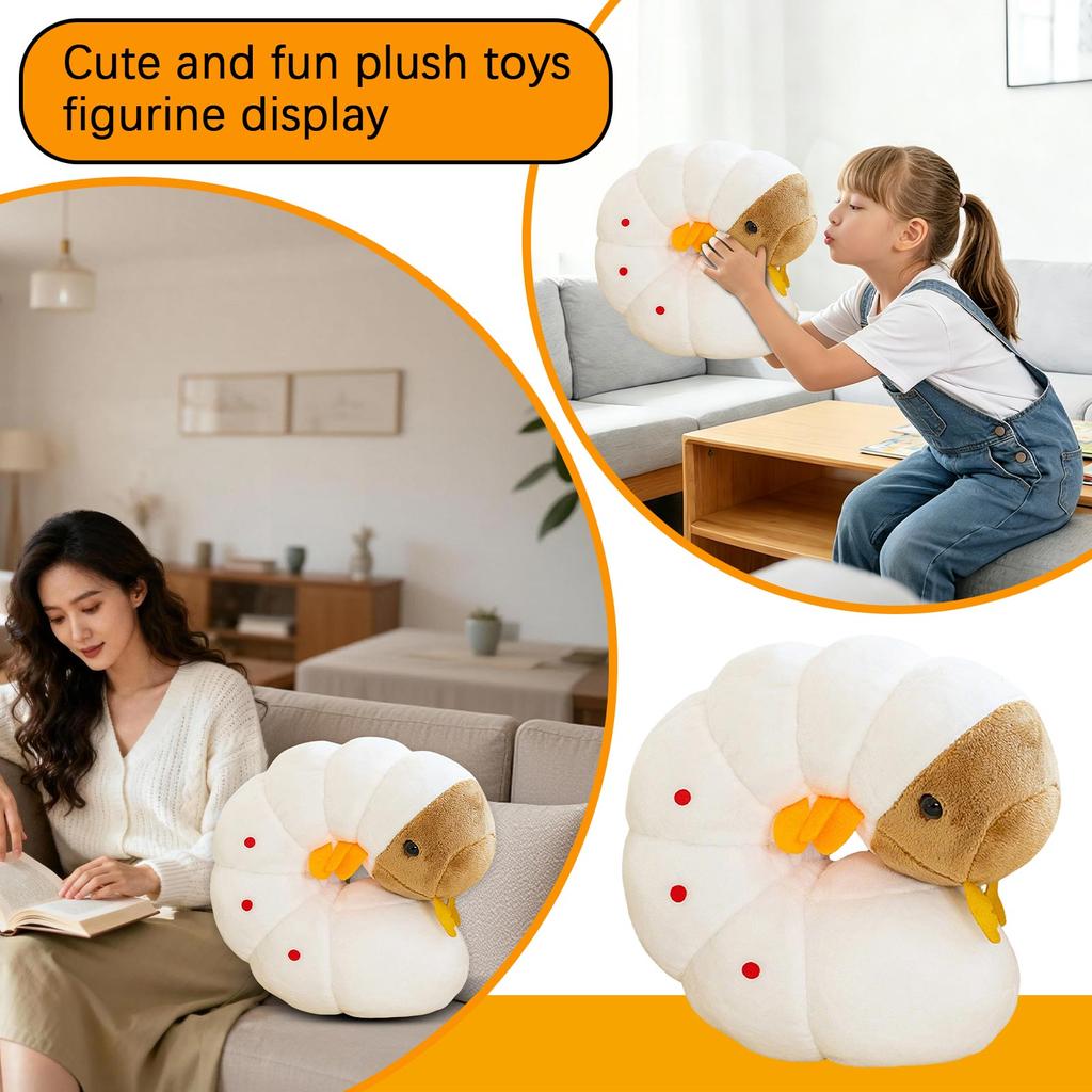 Plush Beetle Larva Stuffed Animal Soft Toy Insect Replica Decorative Figure for Home Office Desk Display and Collectible Gift