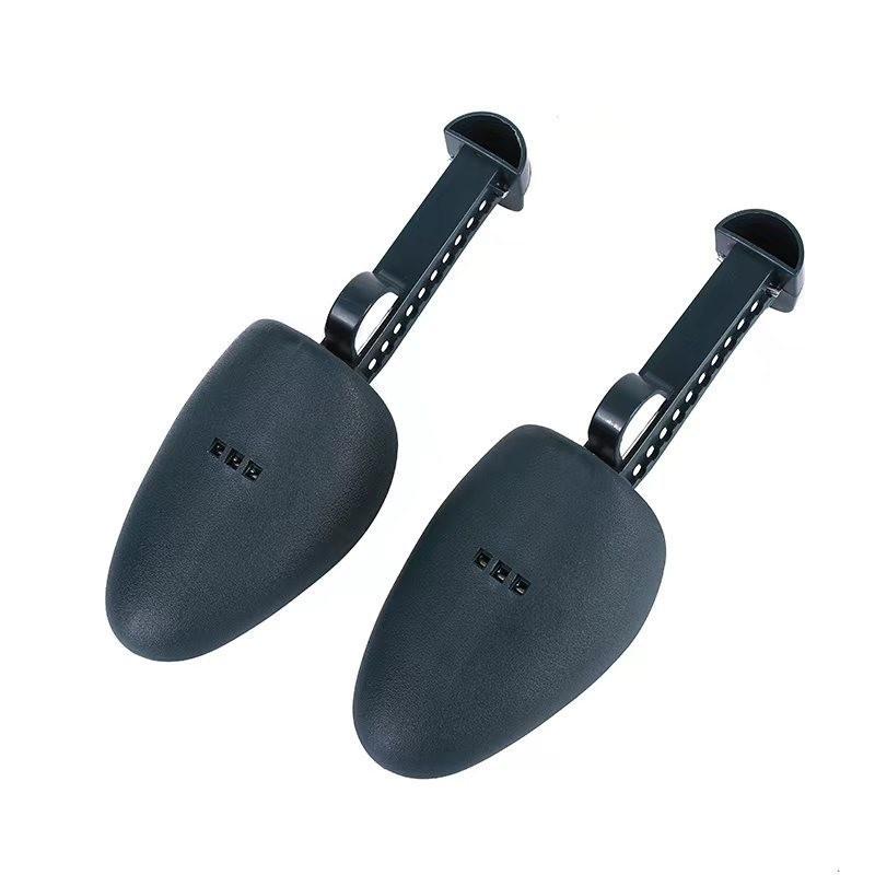Unisex Black Adjustable Plastic Shoe Tree Stretcher for Leather Shoes and Sneakers
