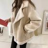 Lamb Coat Women Winter Wool Thickened Fur Windproof Casual Zipper Waterproof Thickened Fleece Coat