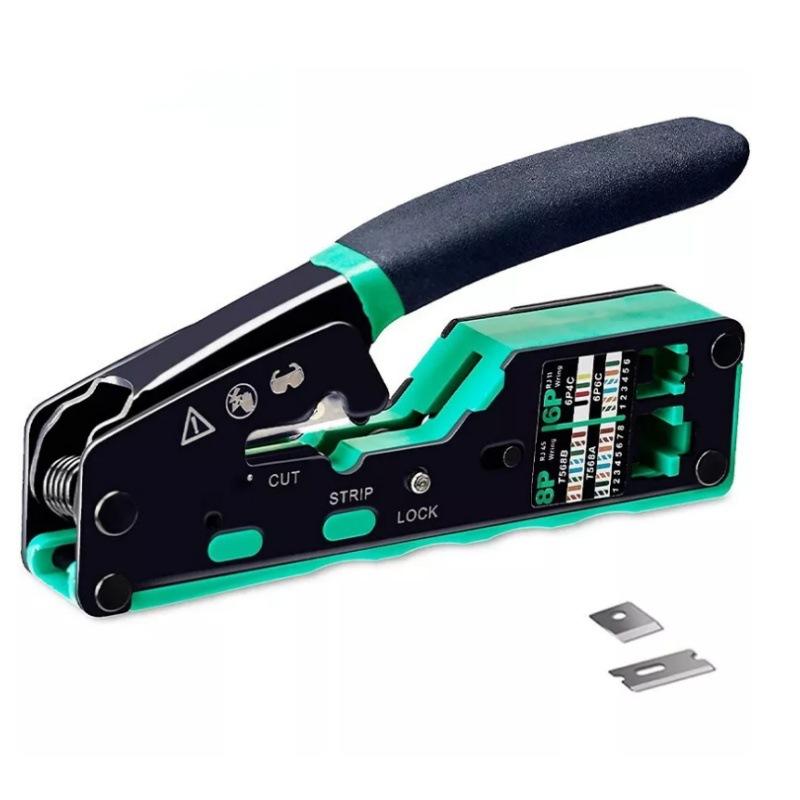 Set Mesh Cutters Network Crimping Test Perforated Crystal Head Making Pliers Tool Combination Hardware Network Repair