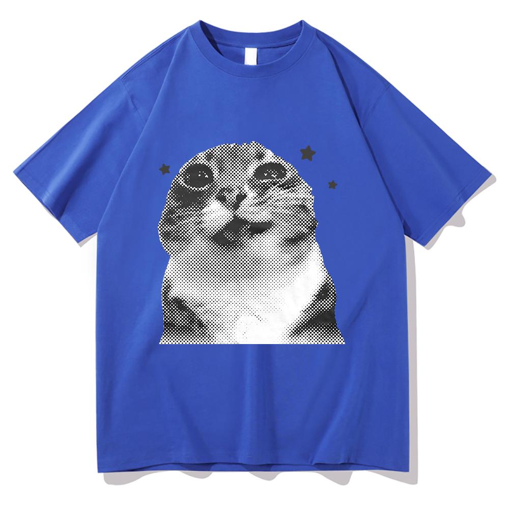 Y2k Retro Freaky Cat T Shirt Kawaii Unisexunisex Clothing Cotton Clothes Graphic Tops For Cat Lover Gifts Hight Quality T Shirts