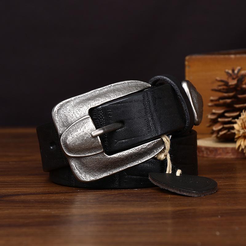 Heavy Industry Washed Retro Old Leather First Layer Cowhide Belt Women S Fashion Trend Versatile Jeans Belt Women S 90cm