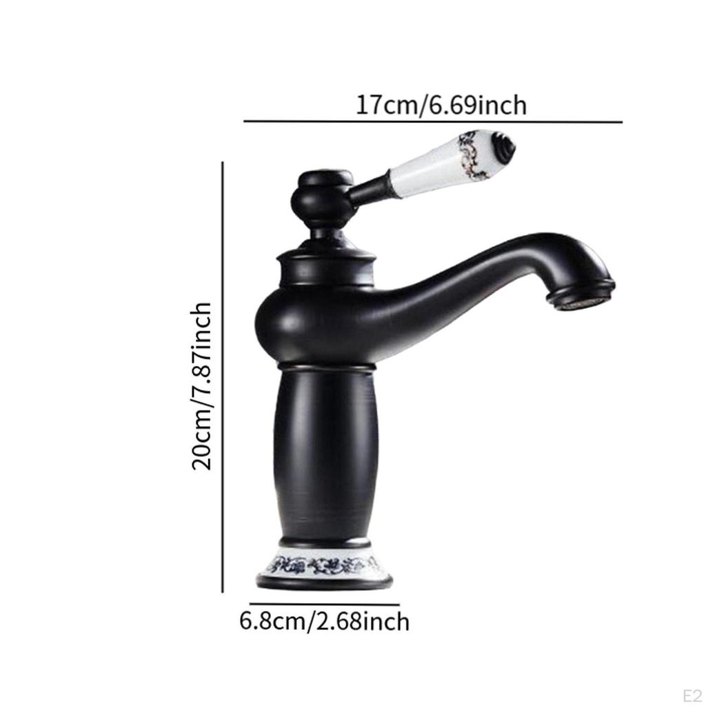 Bathroom Sink Faucet Basin Mixer Tap Ceramic Elegant Design Splashproof Single Handle and Cold