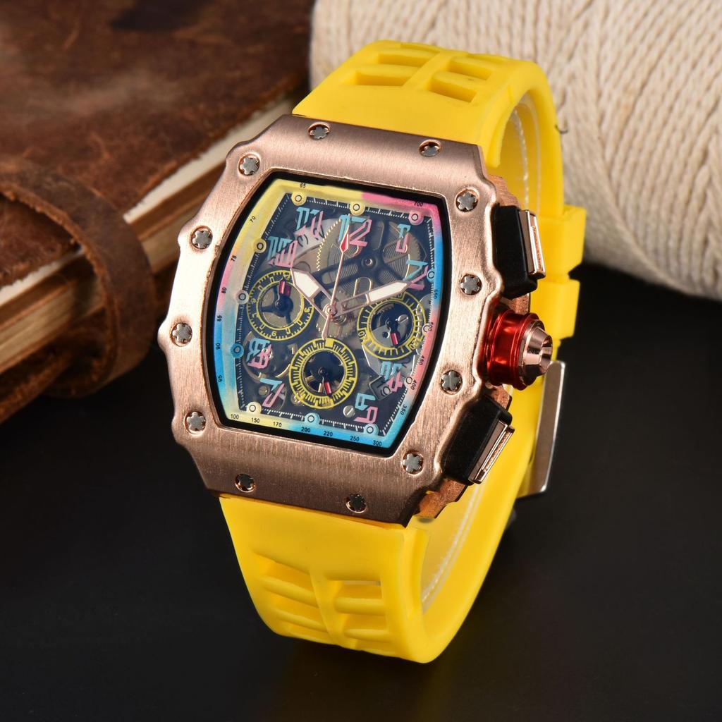 Barrel-shaped color quartz watch fashion business leisure silicone watch male student daily with calendar watch