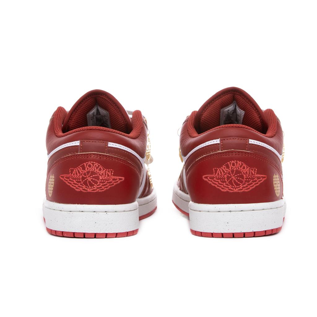 Jordan Air Jordan 1 Low Top Vintage Basketball Shoes Men's White Red Gold FJ3459-160(Team-)