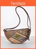 New Moon Bag Pu Vintage Style Small Shoulder With Embroidery And Multicompartment