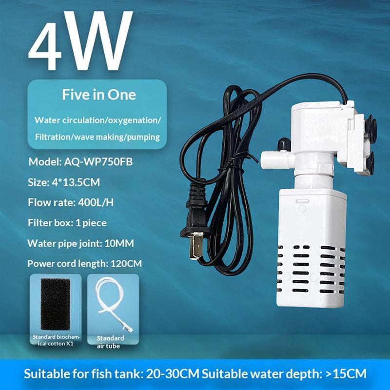 5 In 1 Fish Tank Filter with Oxygen Pump 360 Degree Purifier for Enhanced Water Clarity In Aquariums