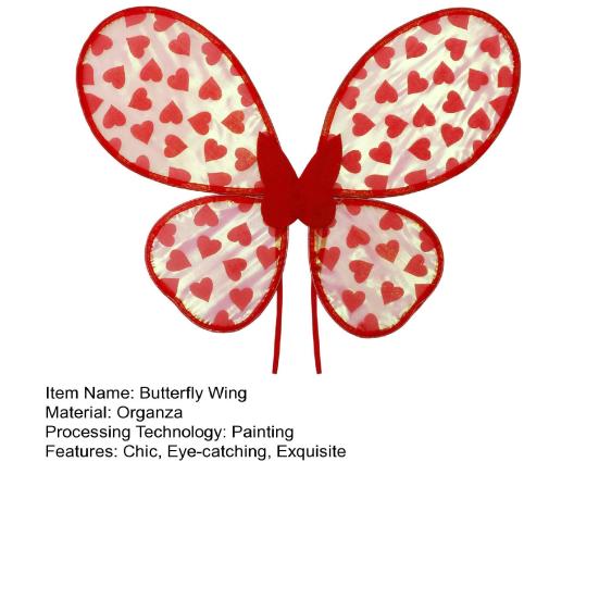 Organza Herz Schmetterlingsflügel Großer Feenflügel für Kinder Mädchen Halloween Prinzessin Cosplay Kostüm Verkleidungszubehör