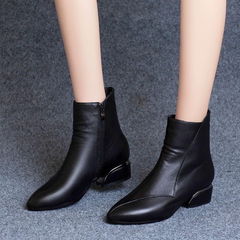 thick heel flat bottom soft bottom versatile boots women's spring and autumn new comfortable not tired feet thin boots