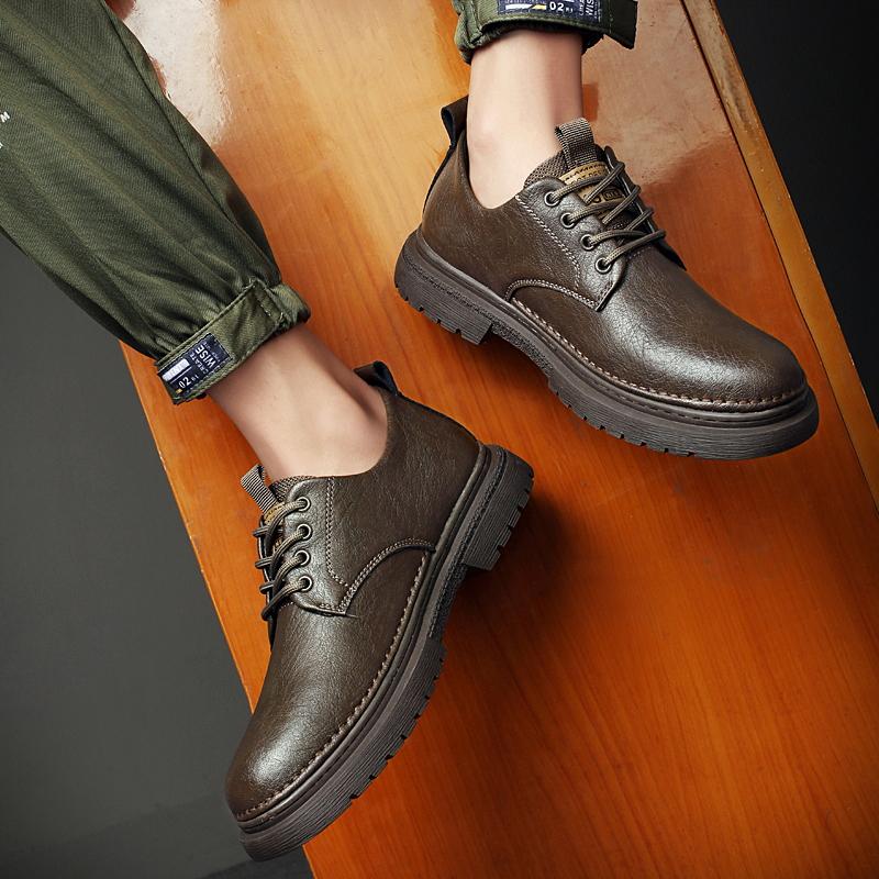 New Brands Men Casual Shoes Genuine Leather Men's Oxford Shoes Thick Soled Lace Up Wedding Footwear High-quality Business Shoes
