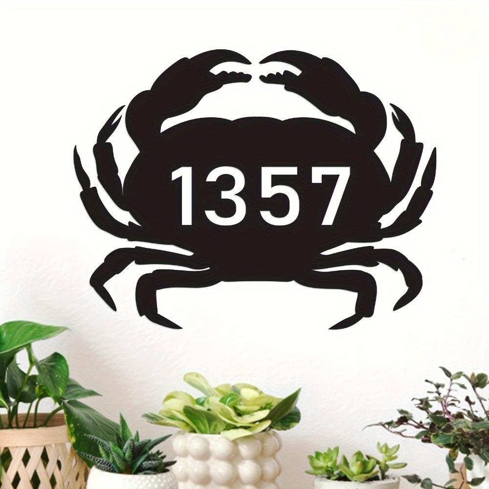 

Металлическая адресная табличка с морепродуктами, Ретро табличка с номером дома, Наружный настенный декор для дома 12 Inches