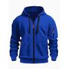 Zippered Cardigan Hoodie American Men's Cardigan Sweatshirt Multi-pocket Zippered Jacket